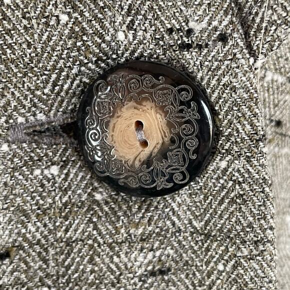 Coldwater Creek Gray Tweed Blazer Size 14 Petite Business Professional Work Wear - Picture 8 of 11